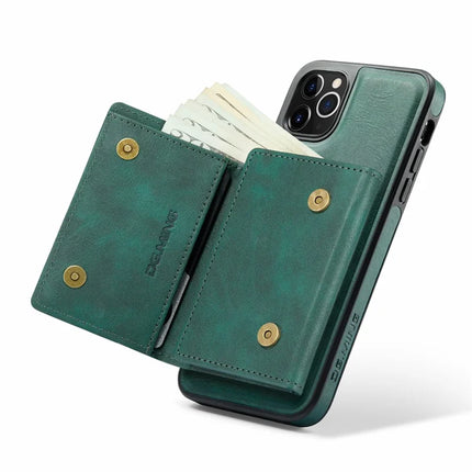 DG.MING M6 Series For iPhone 11 Pro Max Case Magnetic Wallet PU+PC+TPU Phone Cover