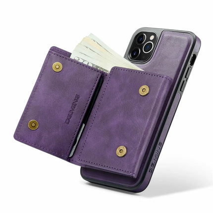 DG.MING M6 Series For iPhone 11 Pro Max Case Magnetic Wallet PU+PC+TPU Phone Cover