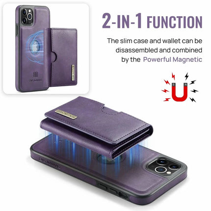 DG.MING M6 Series For iPhone 11 Pro Max Case Magnetic Wallet PU+PC+TPU Phone Cover