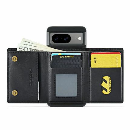DG.MING M6 Series For Google Pixel 8 Case Magnetic Wallet PU+PC+TPU Phone Cover