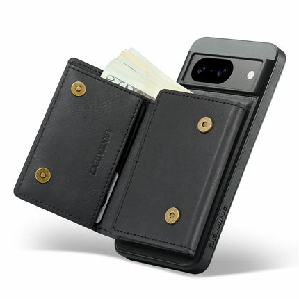 DG.MING M6 Series For Google Pixel 8 Case Magnetic Wallet PU+PC+TPU Phone Cover