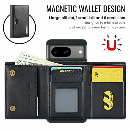 DG.MING M6 Series For Google Pixel 8 Case Magnetic Wallet PU+PC+TPU Phone Cover