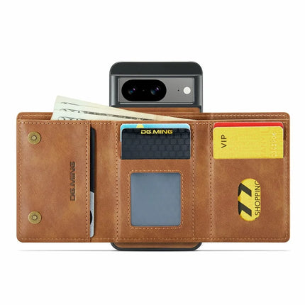 DG.MING M6 Series For Google Pixel 8 Case Magnetic Wallet PU+PC+TPU Phone Cover