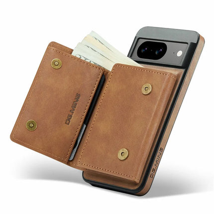 DG.MING M6 Series For Google Pixel 8 Case Magnetic Wallet PU+PC+TPU Phone Cover