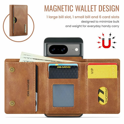 DG.MING M6 Series For Google Pixel 8 Case Magnetic Wallet PU+PC+TPU Phone Cover