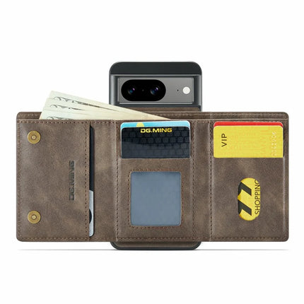 DG.MING M6 Series For Google Pixel 8 Case Magnetic Wallet PU+PC+TPU Phone Cover