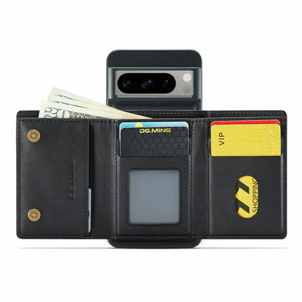DG.MING M6 Series For Google Pixel 8 Pro Case Magnetic Wallet PU+PC+TPU Phone Cover