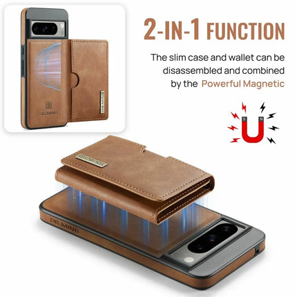 DG.MING M6 Series For Google Pixel 8 Pro Case Magnetic Wallet PU+PC+TPU Phone Cover