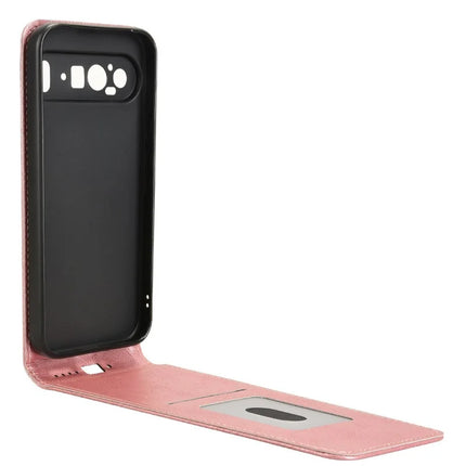 For Google Pixel 9 Pro XL Case with Card Slot Magnetic Vertical Flip Leather Phone Cover