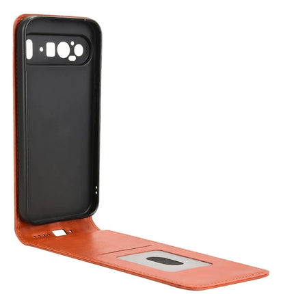 For Google Pixel 9 Pro XL Case with Card Slot Magnetic Vertical Flip Leather Phone Cover