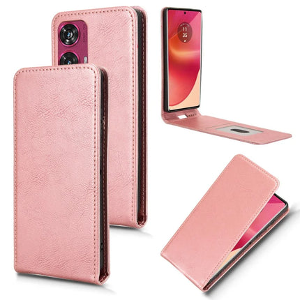 For Motorola Edge 50 Fusion 5G Case with Card Slot  Magnetic Vertical Flip Leather Phone Cover