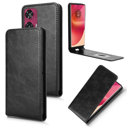 For Motorola Edge 50 Fusion 5G Case with Card Slot  Magnetic Vertical Flip Leather Phone Cover