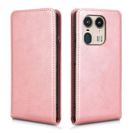 For Motorola Edge 50 Ultra 5G  /  Moto X50 Ultra 5G Case with Card Slot  Magnetic Vertical Flip Leather Phone Cover