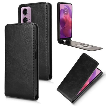 Leather Case For Motorola Moto G04 4G  /  G04s 4G  /  G24 4G  /  G24 Power  /  E14 4G Magnetic Vertical Flip Leather Cover with Card Slot