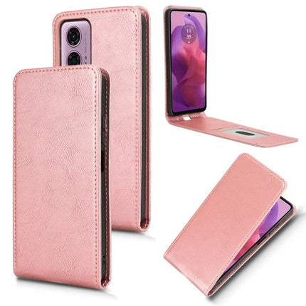 Leather Case For Motorola Moto G04 4G  /  G04s 4G  /  G24 4G  /  G24 Power  /  E14 4G Magnetic Vertical Flip Leather Cover with Card Slot