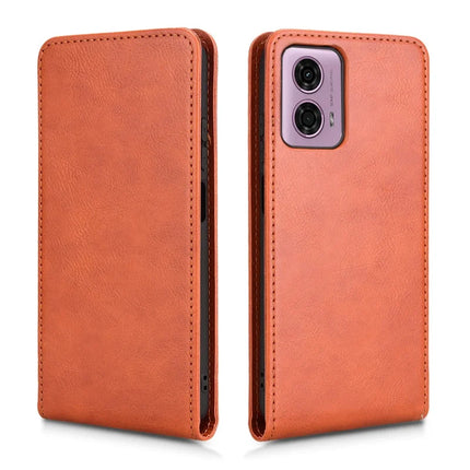 Leather Case For Motorola Moto G04 4G  /  G04s 4G  /  G24 4G  /  G24 Power  /  E14 4G Magnetic Vertical Flip Leather Cover with Card Slot