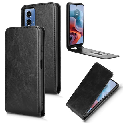 For Motorola Moto G45 5G  /  G34 5G Case with Card Slot Magnetic Vertical Flip Leather Phone Cover