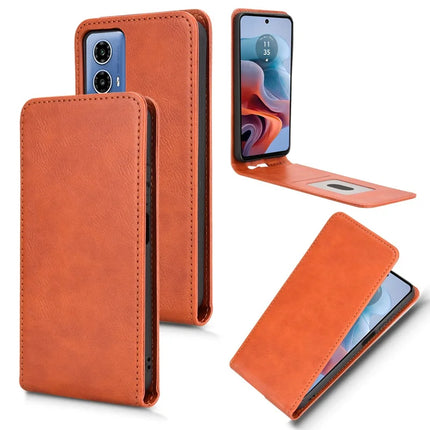 For Motorola Moto G45 5G  /  G34 5G Case with Card Slot Magnetic Vertical Flip Leather Phone Cover