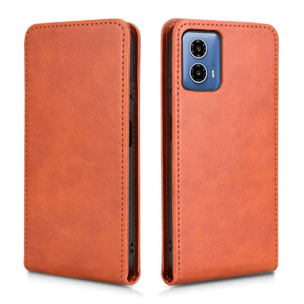 For Motorola Moto G45 5G  /  G34 5G Case with Card Slot Magnetic Vertical Flip Leather Phone Cover