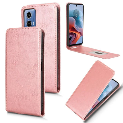 For Motorola Moto G45 5G  /  G34 5G Case with Card Slot Magnetic Vertical Flip Leather Phone Cover