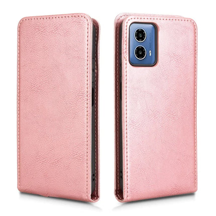 For Motorola Moto G45 5G  /  G34 5G Case with Card Slot Magnetic Vertical Flip Leather Phone Cover