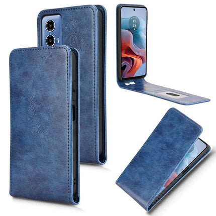 For Motorola Moto G45 5G  /  G34 5G Case with Card Slot Magnetic Vertical Flip Leather Phone Cover