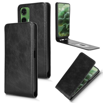 For Motorola Moto G35 5G Case with Card Slot Magnetic Vertical Flip Leather Phone Cover
