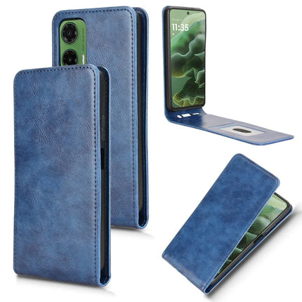 For Motorola Moto G35 5G Case with Card Slot Magnetic Vertical Flip Leather Phone Cover