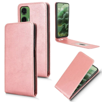 For Motorola Moto G35 5G Case with Card Slot Magnetic Vertical Flip Leather Phone Cover
