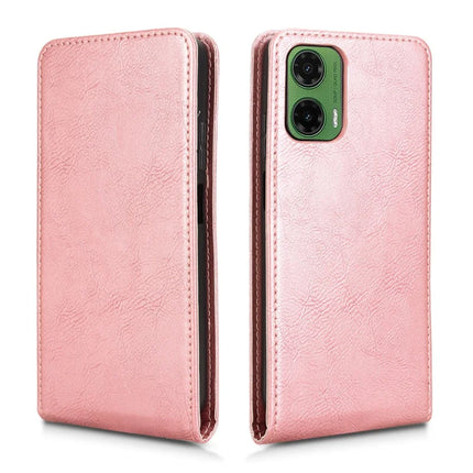 For Motorola Moto G35 5G Case with Card Slot Magnetic Vertical Flip Leather Phone Cover