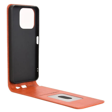 For Honor X6b 4G Case with Card Slot Magnetic Vertical Flip Leather Phone Cover