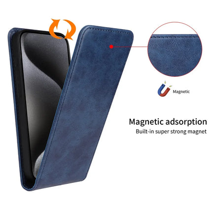 For Samsung Galaxy A06 Case with Card Slot Magnetic Vertical Flip Leather Phone Cover