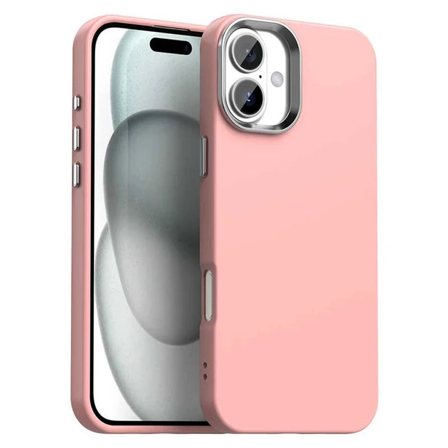 For iPhone 16 Plus Case TPU + TPE Anti Drop Protection Phone Cover - Pink