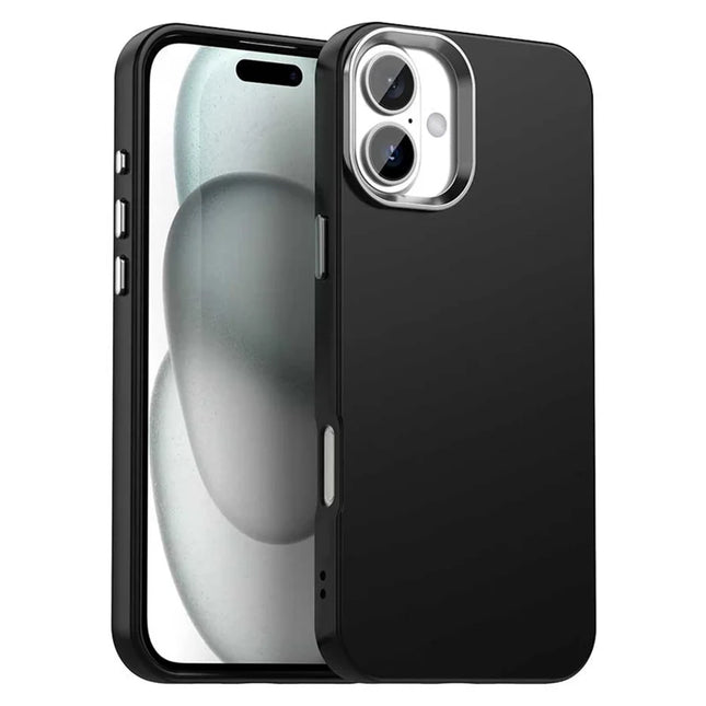 For iPhone 16 Plus Case TPU + TPE Anti Drop Protection Phone Cover - Black