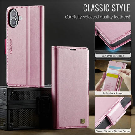 For iPhone 16 Case AUTSPACE A11 RFID Blocking Retro Leather Cell Phone Wallet Cover