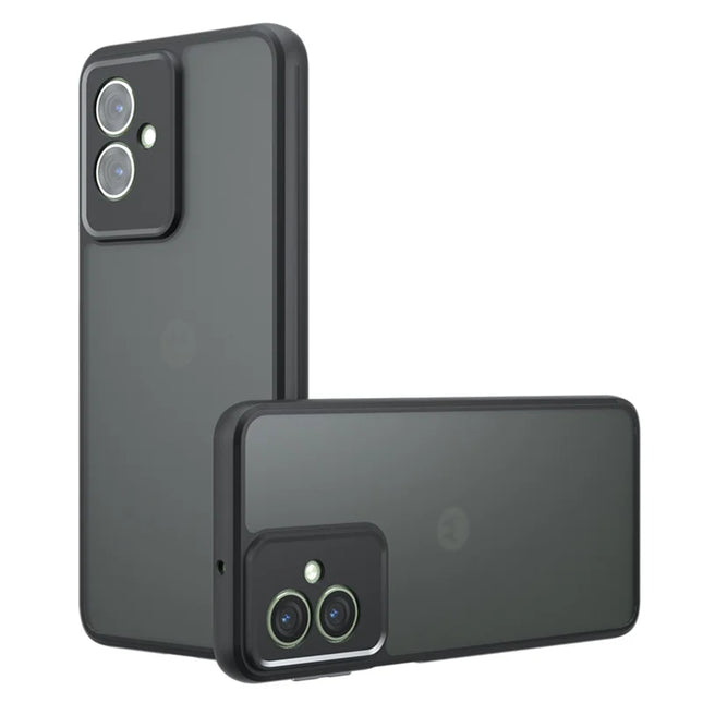 For Motorola Moto G55 5G Case Skin-Touch TPU+PC Matte Phone Shell, Transparent Black