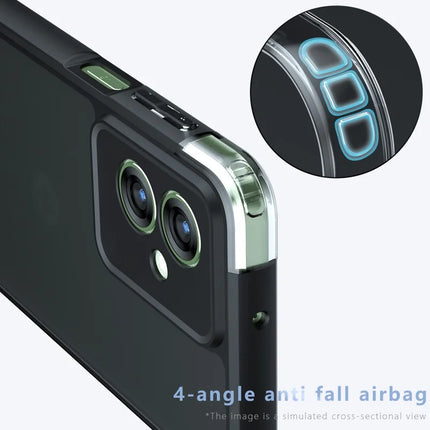 For Motorola Moto G55 5G Case Skin-Touch TPU+PC Matte Phone Shell, Transparent Black