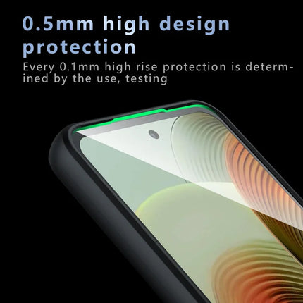 For Motorola Moto G55 5G Case Skin-Touch TPU+PC Matte Phone Shell, Transparent Black