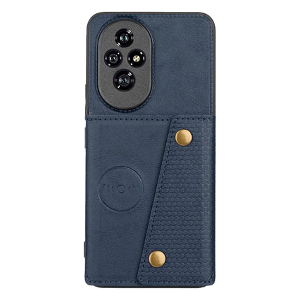 For Honor 200 5G Case with Card Slots Kickstand Leather + TPU Phone Cover - Blue