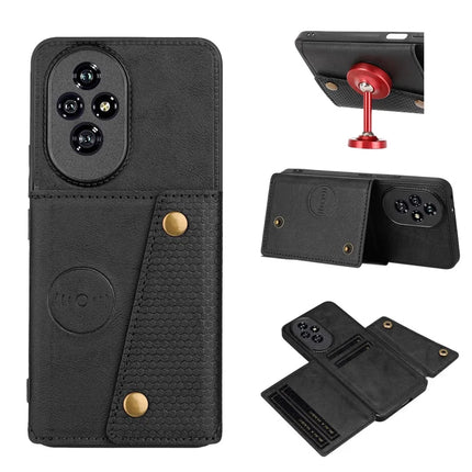 For Honor 200 5G Case with Card Slots Kickstand Leather + TPU Phone Cover