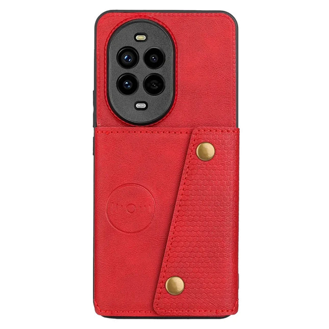 For Huawei nova 13 Pro 5G Case with Card Slots Kickstand Leather + TPU Phone Cover - Red
