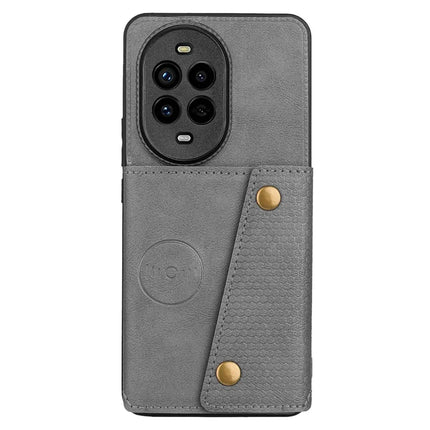 For Huawei nova 13 Pro 5G Case with Card Slots Kickstand Leather + TPU Phone Cover - Grey