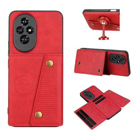 For Honor 200 Pro 5G Case with Card Slots Kickstand Leather + TPU Phone Cover