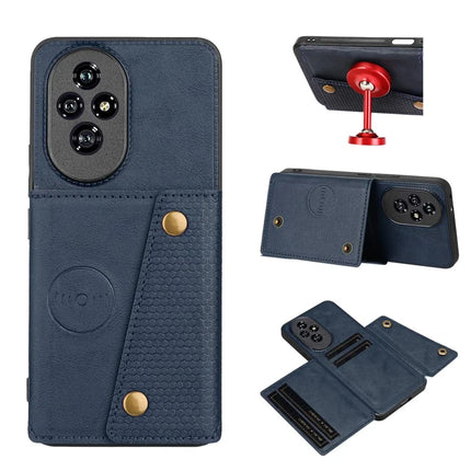 For Honor 200 Pro 5G Case with Card Slots Kickstand Leather + TPU Phone Cover