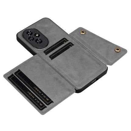 For Honor 200 Pro 5G Case with Card Slots Kickstand Leather + TPU Phone Cover