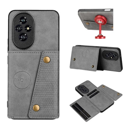 For Honor 200 Pro 5G Case with Card Slots Kickstand Leather + TPU Phone Cover