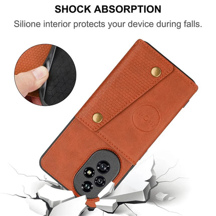 For Honor 200 Pro 5G Case with Card Slots Kickstand Leather + TPU Phone Cover