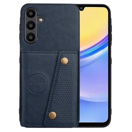 For Samsung Galaxy A26 5G Case with Card Slots Kickstand Leather + TPU Phone Cover - Blue