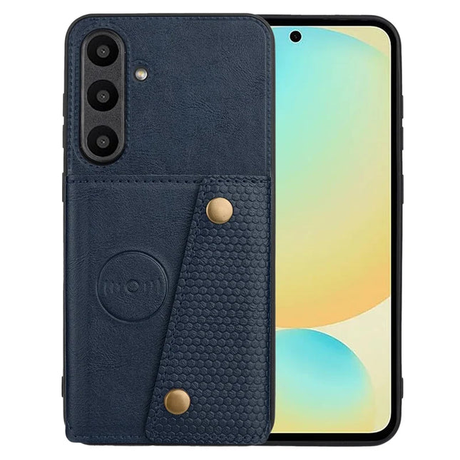 For Samsung Galaxy A36 5G Case with Card Slots Kickstand Leather + TPU Phone Cover - Blue