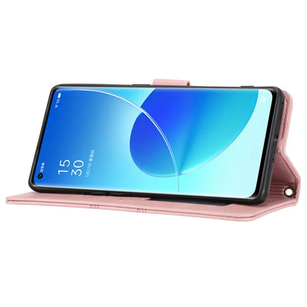 For Oppo Reno12 5G (Global) Case Wallet Skin-Touch Leather Imprinted Phone Cover